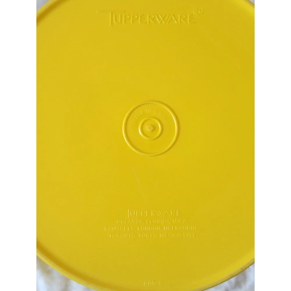 4 Vtg Tupperware Daffodil Sun Yellow Canister Set Sunburst Lids 805 807 809 811
